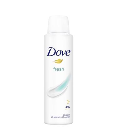 Dove Fresh Anti-perspirant Deodorant Spray pack of 6 with moisturising cream for 48 hours of protection 150 ml Fresh 150 ml (Pack of 6)