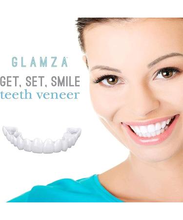 2 Pairs Veneers Teeth Tilt Upper and Lower Veneer Teeth Press In Veneers for Women and Men Teeth Veneers for Instant Perfect Smile with Box - Buy Online on GoSupps.com