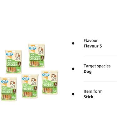 Chewy Chicken Twists for Dogs - Bundle of 5 90g Good Boy Natural Chicken Treats Low Fat Treats for Dogs Puppies + Howsehold Tote Bag Flavour 3 - Buy Online on GoSupps.com