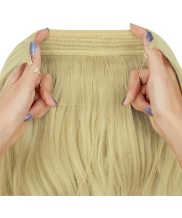 OMGREAT 20 Curly Wavy Bleach Blonde Highlight Halo Hair Extension - Heat Resistant Fiber - Hidden Wire Headband for Women - 4.4 Oz - Buy Online on GoSupps.com