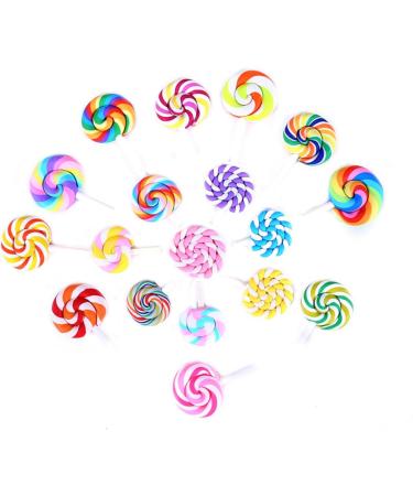 SHINEOFI 24pcs Lollipop DIY Beads Flat Back Lollipop Candy Flatback Pacifier Charms Phone Case Ornaments Charms Gummy Candy Lollipop Candy - Buy Online on GoSupps.com