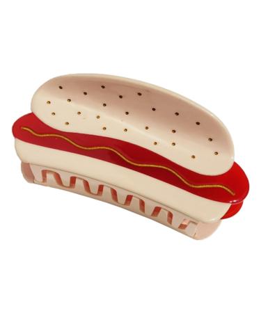 Food Hair Clips - Hamburger Small Hair Clip | Hot Dog Claw Clips Bread Hair Claw Clips for Women Girls Hair Clip for Styling Littryee Red