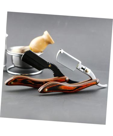 Beavorty Stainless Steel Manual Razor for Men - Wooden Handle & Facial Hair Scissors - Premium Shaving Tool for Smooth Face - Compact Design (16x3.5x1.2cm) - Buy Online on GoSupps.com