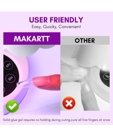 Makartt Solid Nail Glue Gel - Extra Strong Adhesive for Press On & Acrylic Nails - Long-Lasting Clear Hard Gel for Nail Art - UV Light Cured - Buy Online on GoSupps.com