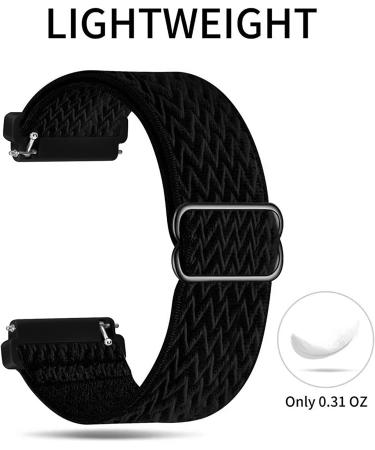 Stretchy Nylon Bands for Fitbit Versa Smart Watch - Adjustable Sport Wristband in Black - Buy Online on GoSupps.com