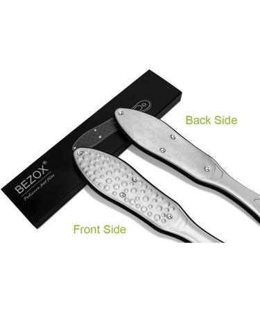 BEZOX Professional Foot File Callus Remover - Double Sided Pedicure Rasp for Cracked Heel - Surgical Grade Stainless Steel - Includes Cloth Storage Bag & Gift Box - Buy Online on GoSupps.com