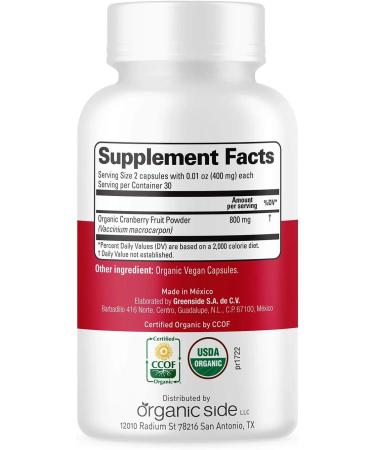 OS Organic Cranberry Capsules - UTI Prevention - USDA Certified - Non GMO & Vegan - 60 Capsules - Buy Online on GoSupps.com