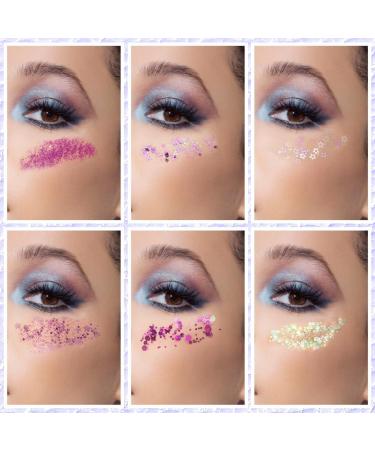 Paillettes de Corps Visage - 6 Couleurs de Paillettes en Gel Fluorescent Chunky (Sans Colle) - pour Visage Corps Cheveux Halloween F te No l #14 6PCS - 14 - Buy Online on GoSupps.com