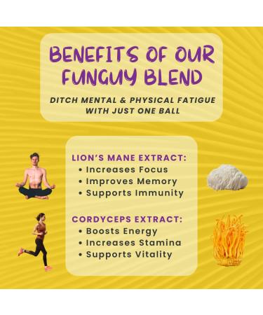 ODD BALLS Organic Energy Balls - Lemon Superfood Snack | Vegan Gluten Free | Perfect for Running Cycling & Hiking | Focus & Energy with Lion's Mane & Cordyceps - Buy Online on GoSupps.com
