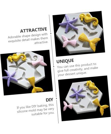 OUNONA 4 Pcs Mold Cookie Cutters Biscuit Mould Christmas Cake De para Gelatinas Christmas Party Supplies Cake Stencil Silicone Sweet Mould Silicone Sea Liquid Silicone Mermaid Silica Gel 9X7.5X0.8CMx2pcs Greyx2pcs - Buy Online on GoSupps.com
