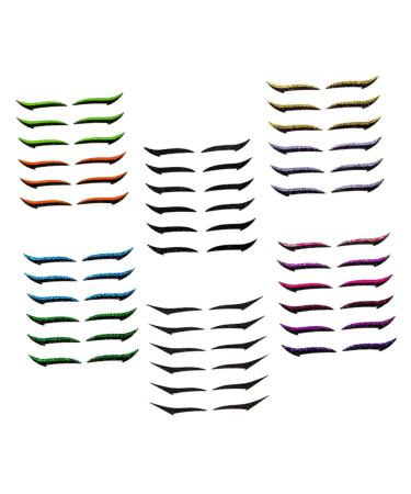 Healeved 6pcs Eyeliner Lash Tape Self- Adhesive Double Eyelid Makeup Supplies Double Eyelid Tapes Plastic 1 count (Pack of 1) Assorted Color