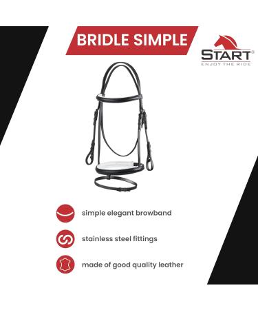 Buy Start Simple Bridle with Reins - Quality English Riding Bridles for Shetland Pony Thoroughbred & Warmblood - Available in Full Black/White - Buy Online on GoSupps.com