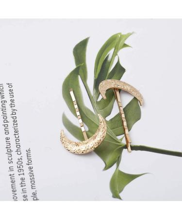 Tgirls Fashion Crescent Moon Hair Clips - Gold Hair Accessories for Women and Girls - Buy Online on GoSupps.com