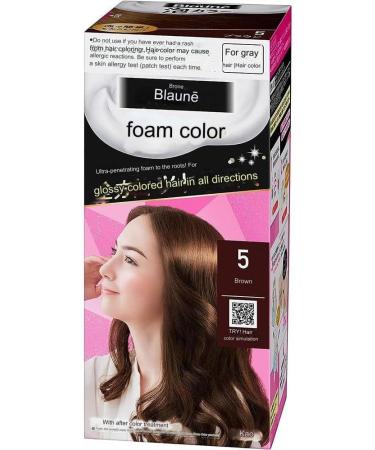 Kao Blaune Bubble Hair Color For Gray Hair - 5 Brown (Green Tea Set) - Buy Online on GoSupps.com