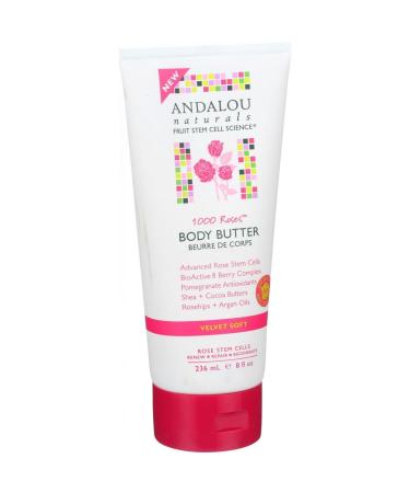 Andalou Naturals Body Butter - 1000 Roses - 8 oz