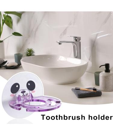 Papaba Wall-Mounted Toothbrush Holder & Toothpaste Organizer - Violet B | Durable Bathroom Storage for Toothbrushes & Razors - Buy Online on GoSupps.com