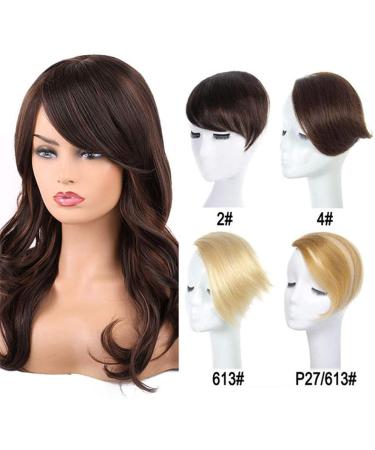 Side Bangs Clip in Hair Extensions Front Side Fringe One Piece Remy Straight Hairpiece Accessories by RemeeHi #613 Light Blonde - Buy Online on GoSupps.com
