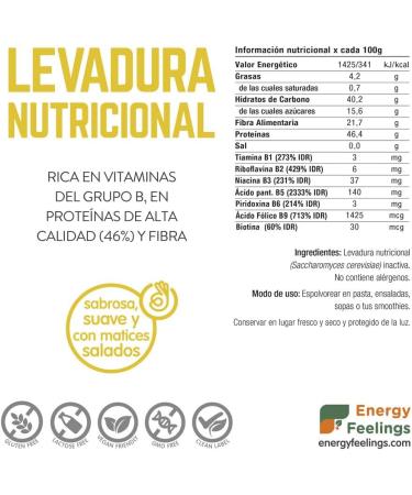  Energy Feelings Energy Feelings - Nutritional Yeast Flakes with Vitamin B - 1 kg - Buy Online on GoSupps.com