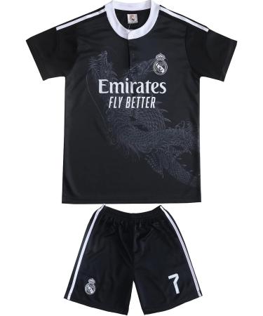 LeenBD Ronaldo #7 Madrid Black Dragoon Youth Soccer Jersey Kit - Black 26 - Buy Online on GoSupps.com