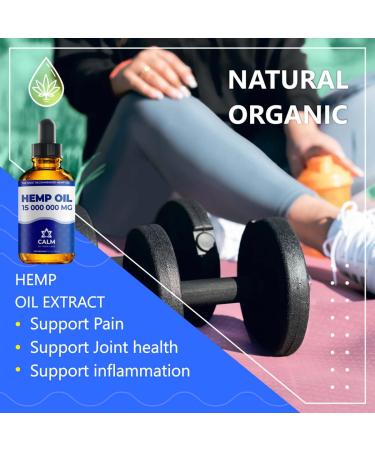 Organic Hemp Oil 15,000,000mg - Natural Drops - Vitamins B, C, E & Omega 3, 6, 9 - Buy Online on GoSupps.com