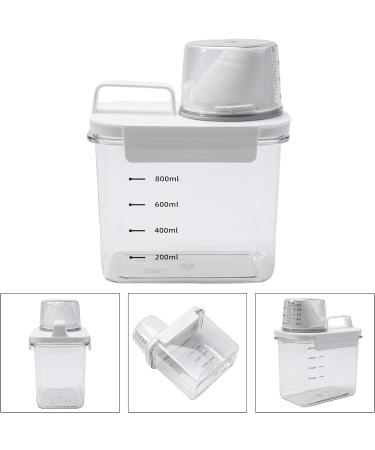 Feegow 1Pc Transparent White Laundry Detergent Dispenser Airtight Detergent Dispenser Multi-Purpose Washing Powder Dispenser Washing(1100ML) - Buy Online on GoSupps.com