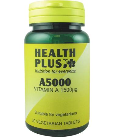 Health Plus A5000 : Vitamin A Supplement : 30 Tablets in a 99% Recycled Pot
