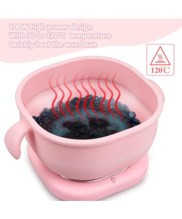 Premium Hair Removal Wax Warmer with Handle - Fast Heating 400ml Silicone Pot - Pink Depilatory Device 220-240V - Buy Online on GoSupps.com