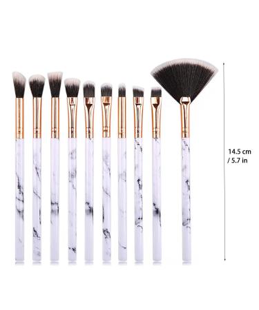 Jootuepo 10pcs Brazen Marble Makeup Brush Set - Soft Hair Eyeshadow Eyebrow & Eyeliner Brushes for Flawless Eye Makeup - Buy Online on GoSupps.com
