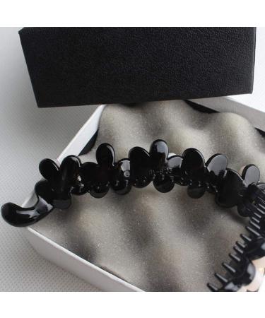 Lurrose Acrylic Banana Hair Clip Ponytail Holder Strong Tension Hair Claw Barrette - Black for Women & Girls - Buy Online on GoSupps.com