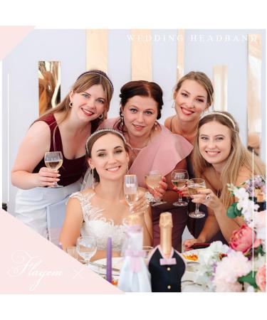 Flayem Wedding Rhinestone Headband Bridal Crystal Headband Glitter Narrow Hair Band Hoop Wedding Hair Accessories for Women and Girls (White) - Buy Online on GoSupps.com