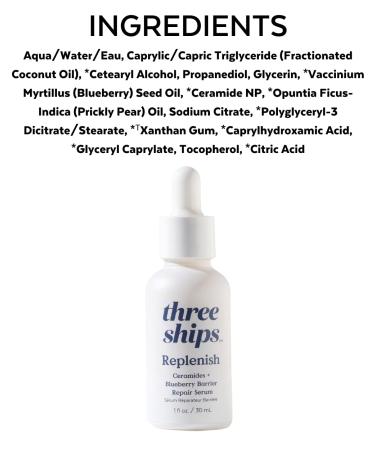 Buy Three Ships Replenish Ceramides Blueberry Barrier Repair Serum 30 ML - Hydrating Skincare for All Skin Types - International Shipping Available - Buy Online on GoSupps.com