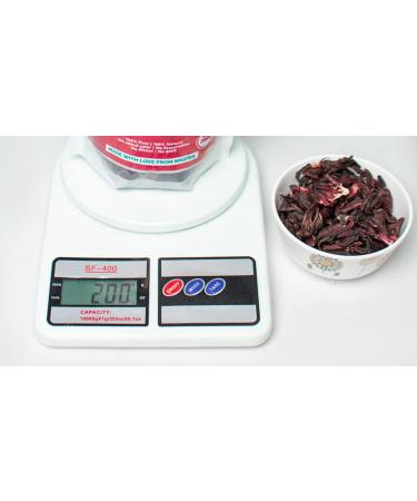 Hibiscus Flowers Dried - 200g/7 oz | 100% Pure Organic | Gluten-Free & Caffeine-Free | Loose Leaf Tea Refreshing Mocktails Baking & Food Decoration | Brews 100+ Cups | Floral & Tangy Herbal Tea - Buy Online on GoSupps.com