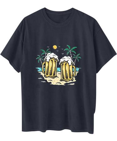 Women's Solid Beer Festival Printing Loose and Comfortable Large Fashion T Shirt Top Plus Size Silk Camisoles for Dark Gray X-Large - Buy Online on GoSupps.com