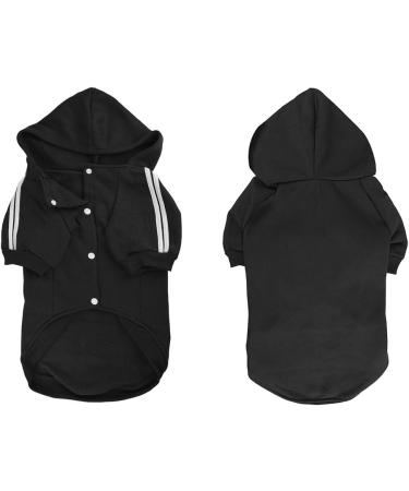 NAMSAN Dog Sweater | Warm Winter Clothes for Large Dogs | Black Button Design Hoodie - 4XL - Buy Online on GoSupps.com