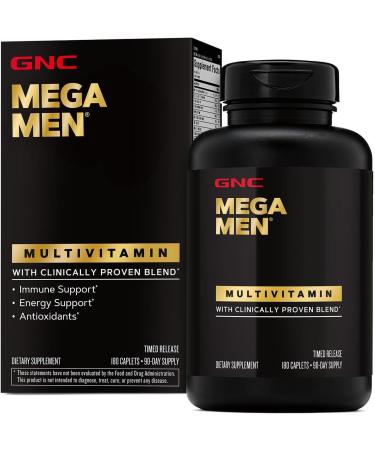 GNC Mega Men Multivitamin for Men, 180 Count, Antioxidants, Heart Health, and Immune Support