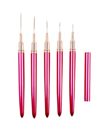 5Pcs Nail Arts Liner Brushes Painting Brush Set Thin Nail Arts Dotting Drawing Pen 4/8/12/20/25mm Suitable For Home Use