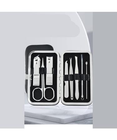 Nail Clippers Set Manicure Pedicure Built-in Nail File Home Travel Suitable for Gifts Mini 8-Piece Set Black - Buy Online on GoSupps.com