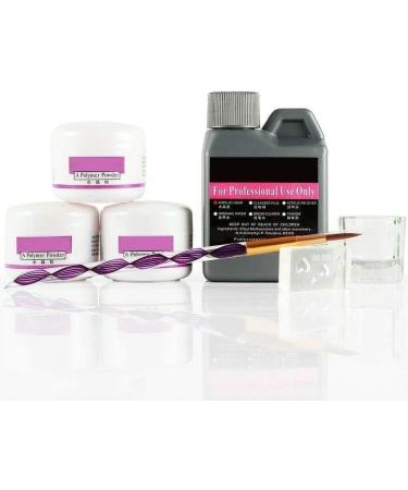 Magic Skin Nail Art Kit 120ml Acrylic Liquid and 3 Colors Acrylic Powder Kit 3D Mold Gel Brush set - Buy Online on GoSupps.com