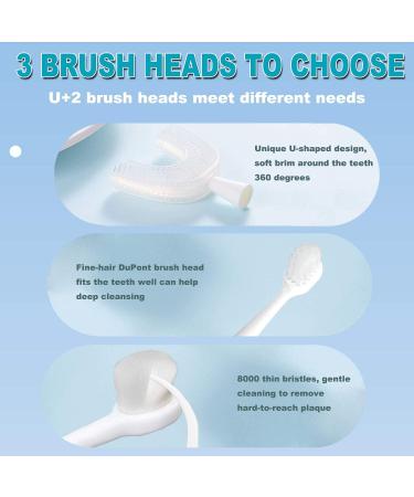 Caromolly Kids Electric Toothbrush: U-Shaped Automatic 360 Cleaning | 3 Brush Heads | Ages 7-12 | Cartoon Design | Black - 3 Piece Set - Buy Online on GoSupps.com
