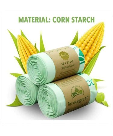 Bio-Degradable PLA Corn Starch Garbage Bag Liners Compostable Environmental Protection Garbage Bag for Kitchen Bathroom Office Bins 8l (14 Silk*40*38cm) - Buy Online on GoSupps.com