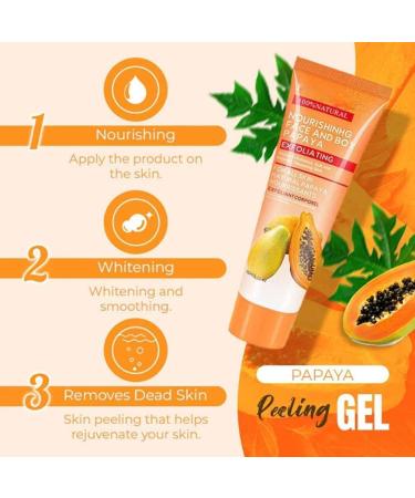 Papaya Essence Brightening Exfoliating Gel Papaya Scrub Exfoliating Face and Body Scrub with Papaya Extract Papaya Exfoliating Gel Deep Cleansing Tightens Pores - Buy Online on GoSupps.com