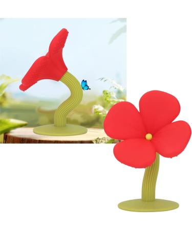Plplaaoo Baby Teething Ring - Washable Food-Safe Silicone Ideal Gift for Toddlers Boiled Water Safe Rose Red - Buy Online on GoSupps.com