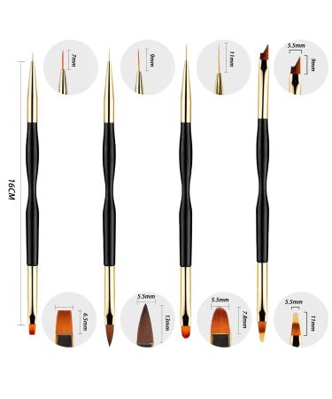 4pcs UV Gel Nail Brush Set - Professional Nail Art Brushes for Home | Gel Brush & Nail Accessories - Buy Online on GoSupps.com