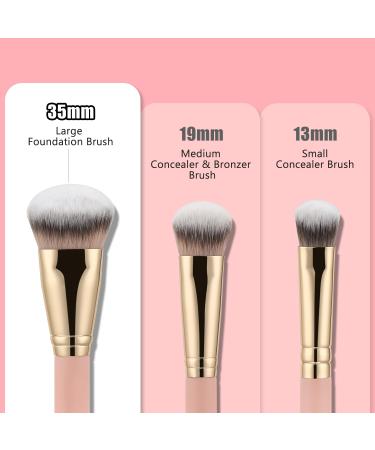 TEOYALL Flat Angled Foundation Brush - Large Dense Synthetic Kabuki Brush for Liquid Cream & Powder Makeup - Pink - Buy Online on GoSupps.com