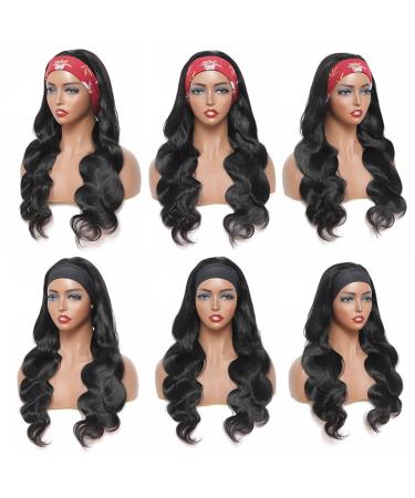 18 Inch Body Wave Headband Wig for Black Women | 100% Brazilian Virgin Human Hair | Glueless Machine Made Headband Wig 150% Density - Buy Online on GoSupps.com