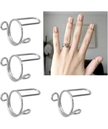 YOGOTEU Nail Rings 10 Pack Fingertip Nail Art Rings Adjustable Nail Rings Accessory Jewelry Open Nail Rings Copper Material for Nail Art - Buy Online on GoSupps.com