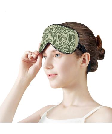 Mexico Mayan Aztec Calendar Sleep Mask Eye Cover for Sleeping Blindfold with Adjustable Strap Blocks Light Night Travel Nap for Men Women - Buy Online on GoSupps.com