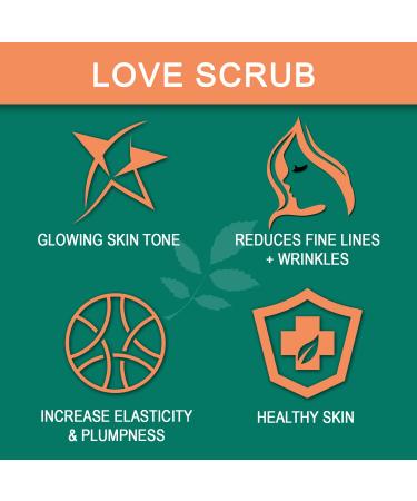 Love Scrub with Hyaluronic Acid | Natural Face Exfoliator for Wrinkles Acne & Fine Lines - Shop Internationally - Buy Online on GoSupps.com