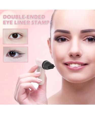 Eyeliner Stamp Double Tip Pen Smudge Resistant Ink Quick Dry Black Formula for Travel Weddings Parties Waterproof Wing Stencil Long Lasting Makeup for Women - Buy Online on GoSupps.com