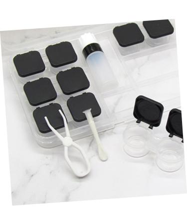 JECOMPRIS Black Contact Lens Case with Tweezers Portable Mussel Shell Design Perfect for Travel | 15.8x9.5cm Lens Care Container - Buy Online on GoSupps.com